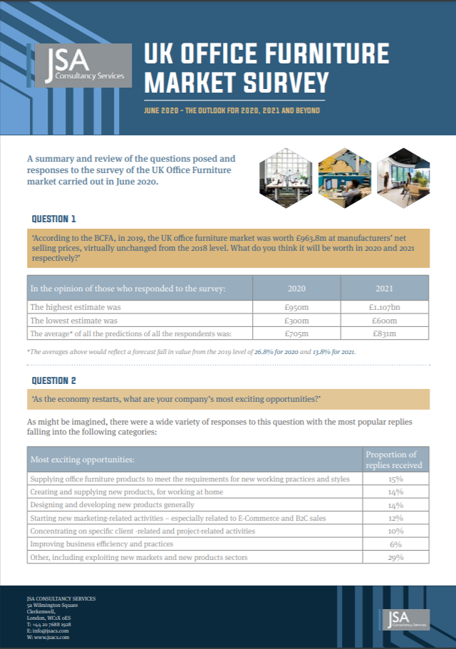 UK OFFICE FURNITURE MARKET SURVEY JSA Consultancy