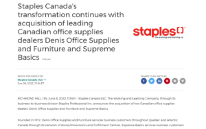 Staples Canada rebrands  OPI - Office Products International